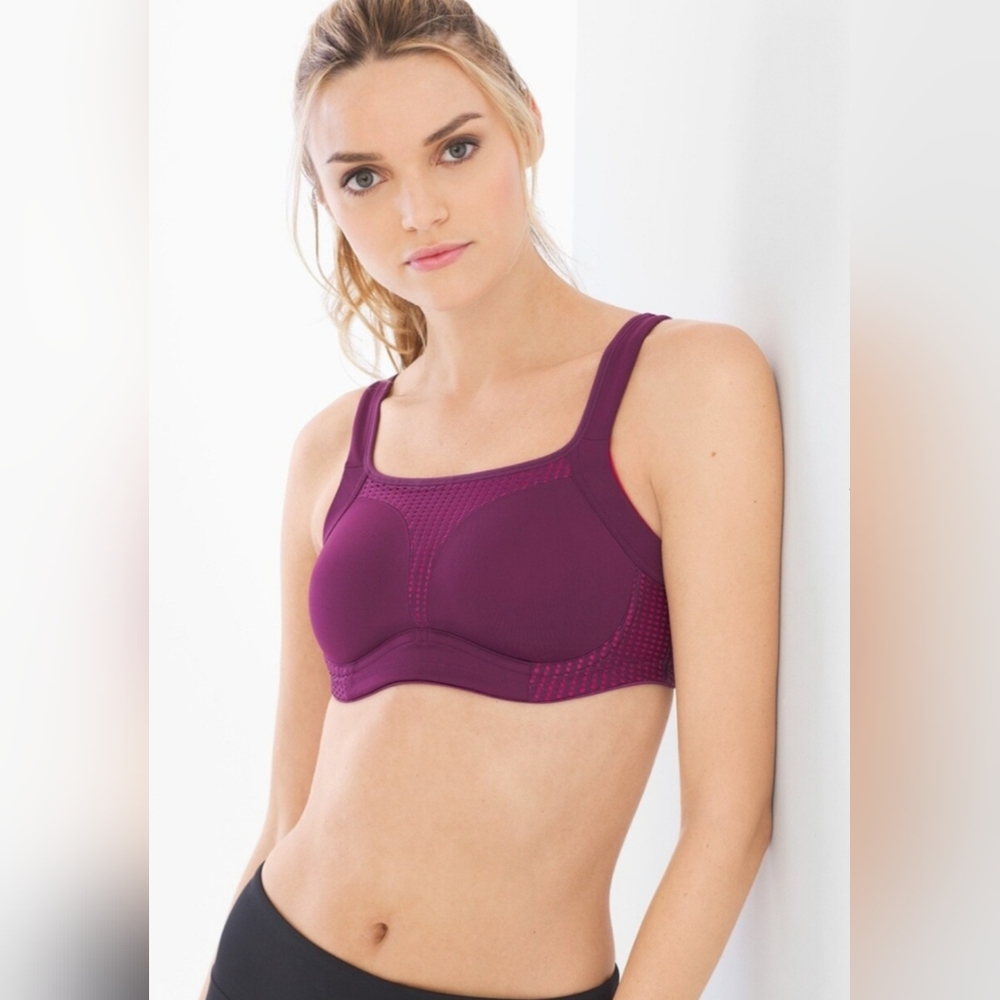 34D SOMA SPORT Purple Perforated Underwire Max Support Sports Bra Size